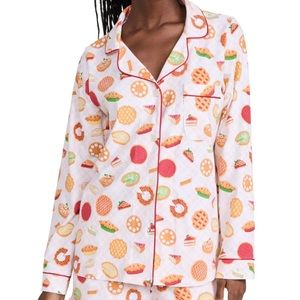Women's Pink Food Print Pajama Set